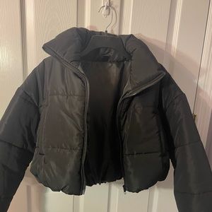 Cropped, black puffer jacket. Never worn before. Small